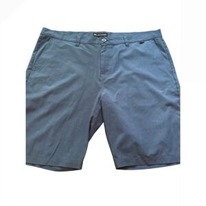 TravisMathew Mens Blue Gray Micro Stripe Golf Shorts Size 42 Performance Stretch